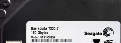 Фрагмент наклейки на винчестере Seagate Barracuda